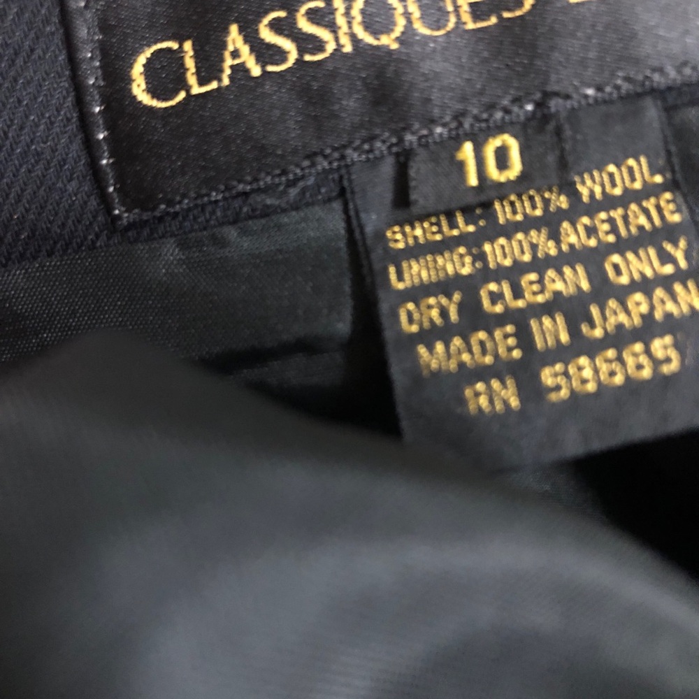 classiques entier pure wool black a-line pleated skirt double breast gold 10 - Picture 10 of 12